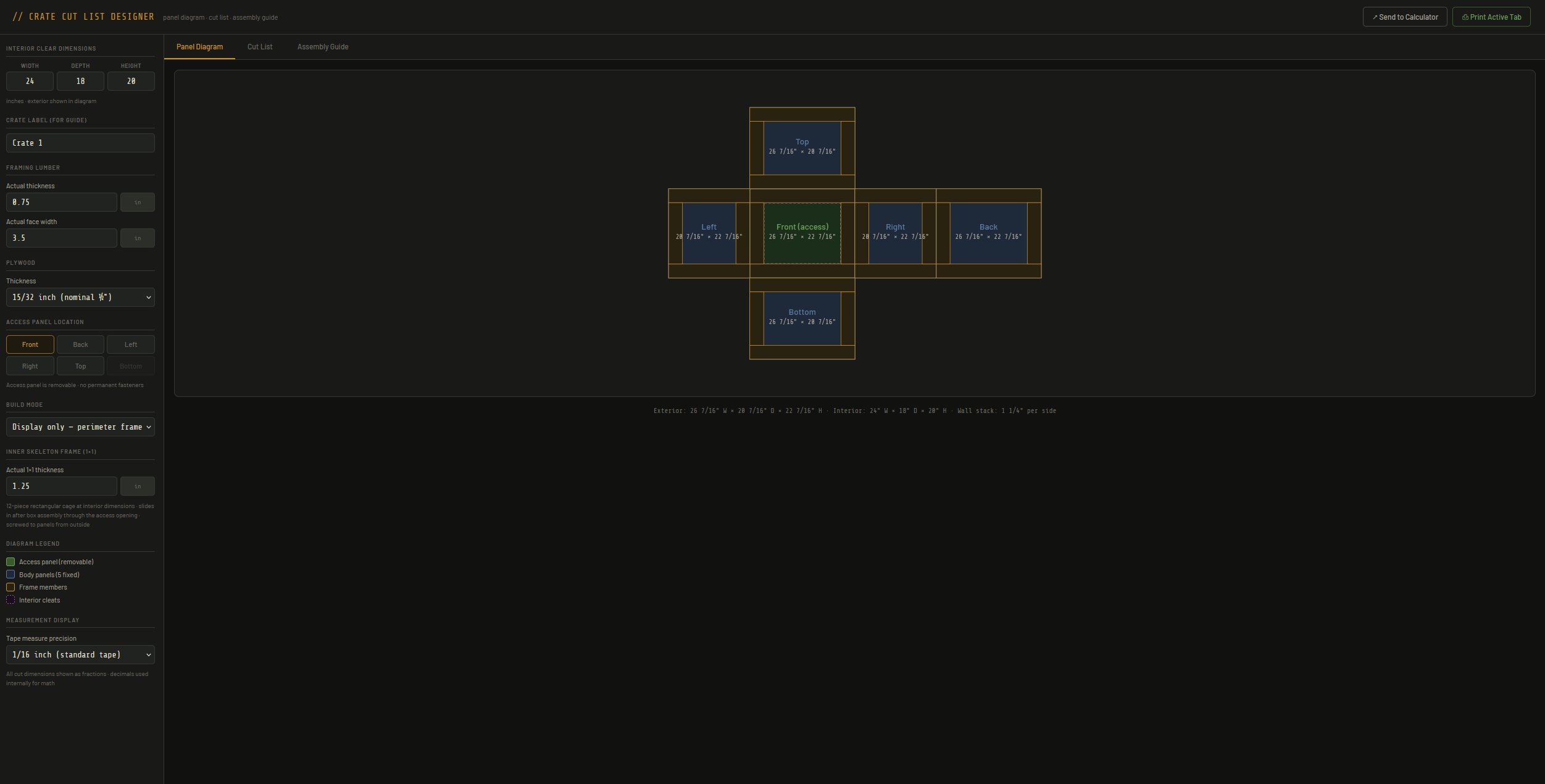 Crate Cut List Designer screenshot