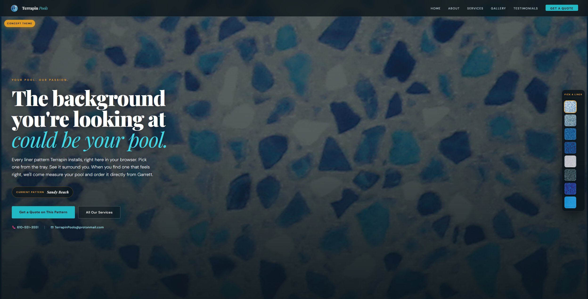Terrapin Pools Liner Selector screenshot
